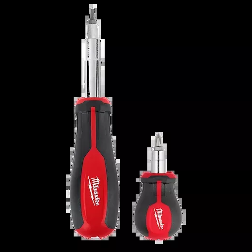 Milwaukee 48-22-2763 2pc 11-in-1 Multi-Bit Screwdriver and 6-IN-1 Stubby Multi-Bit Screwdriver Set