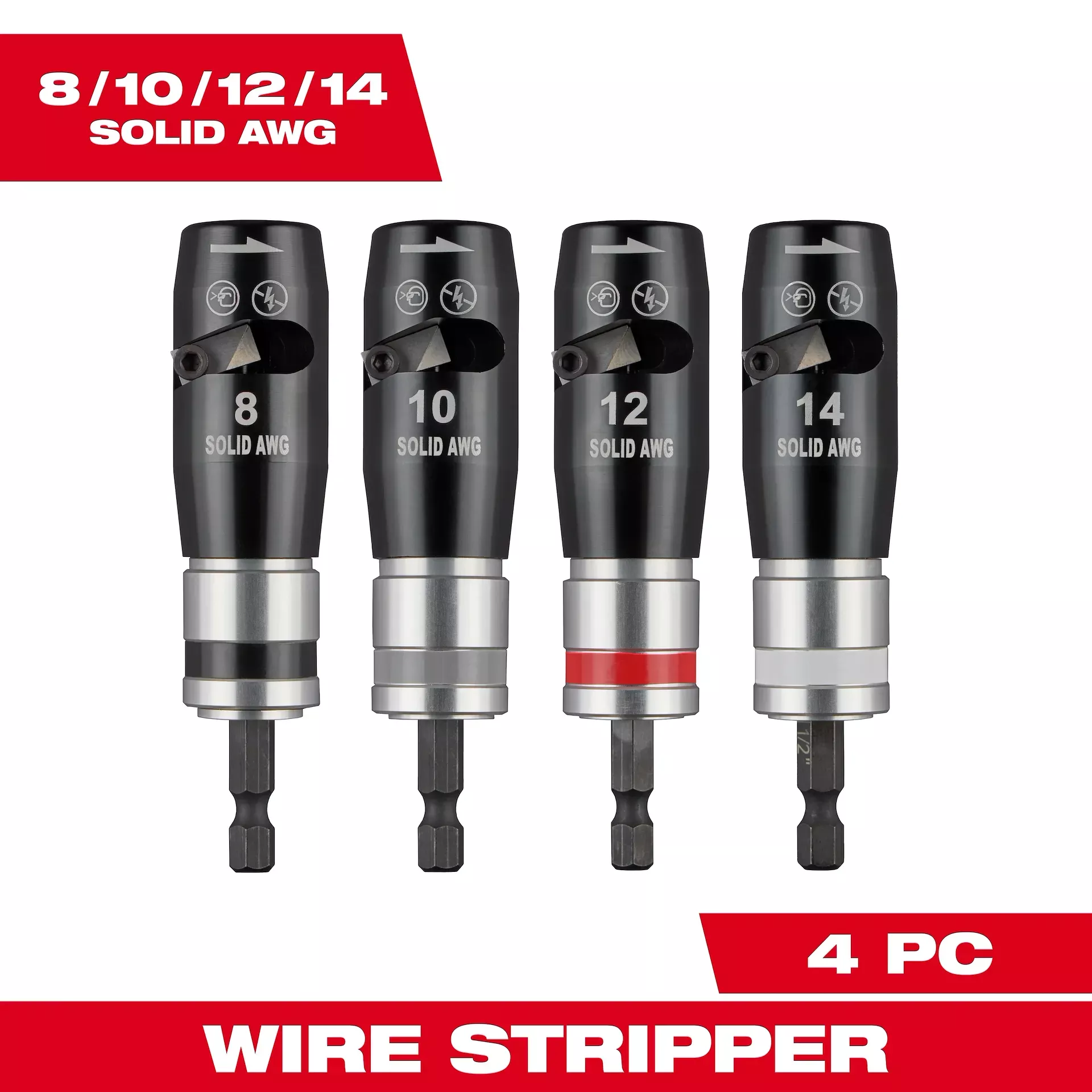 Milwaukee 48-32-6406 4PC Solid Wire Stripper Set