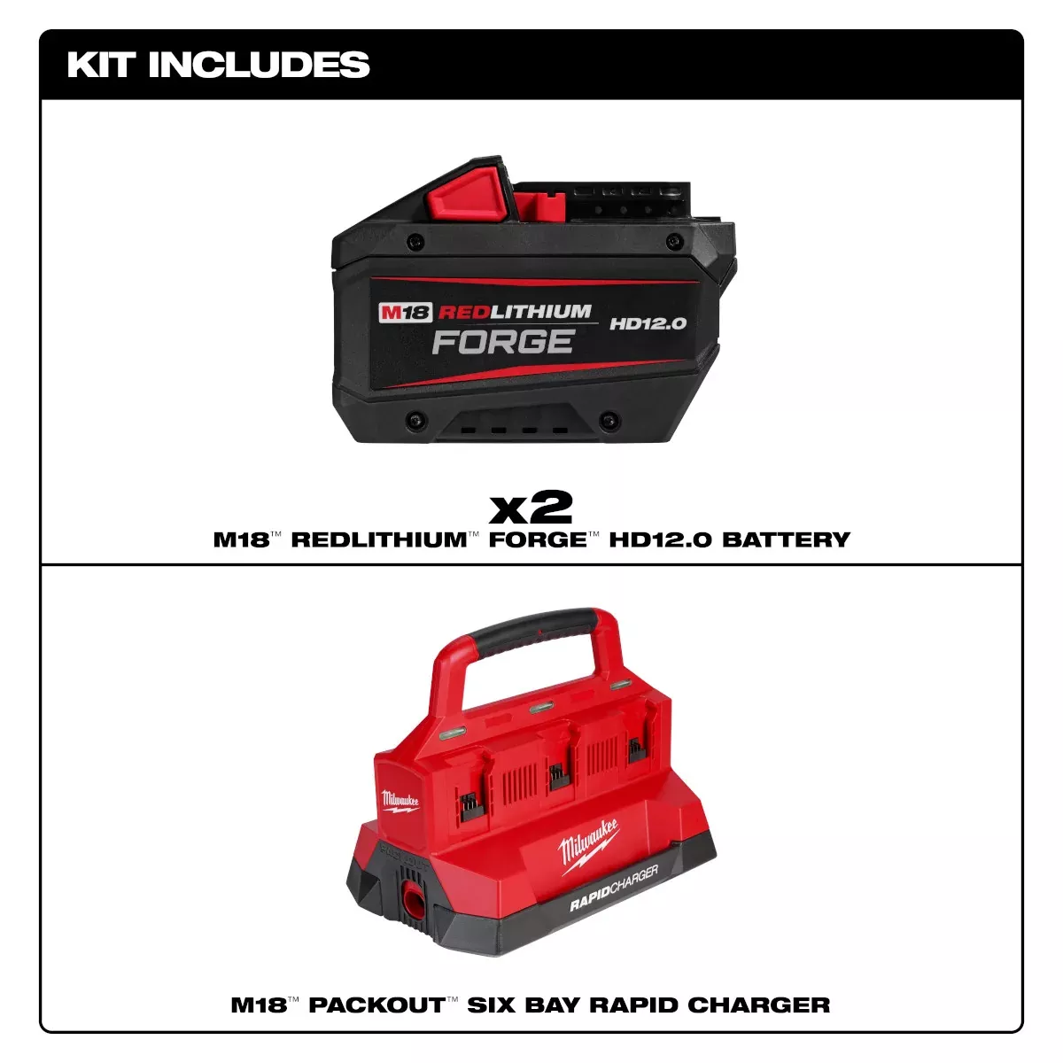 Milwaukee 48-59-1842F M18 REDLITHIUM FORGE HD12.0 Dual Battery Starter Kit