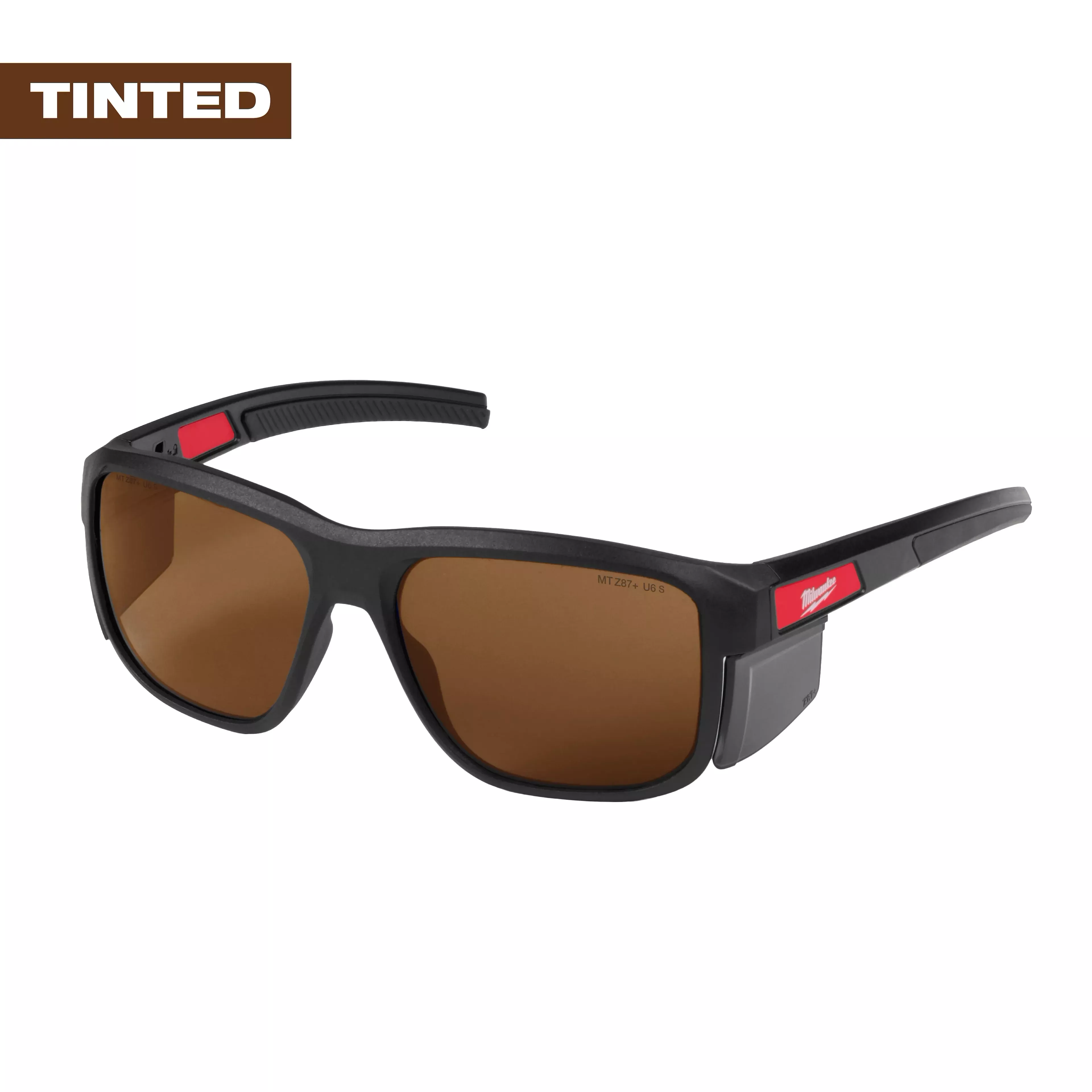 Milwaukee 48-73-2516 Full Frame Safety Glasses with Removable Side Shields Brown Anti-Scratch Lenses
