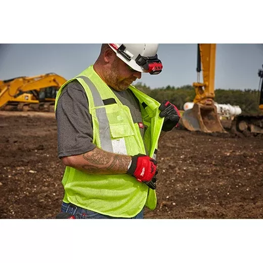 Milwaukee 48-73-5123 Class 2 Breakaway High Visibility Yellow Mesh Safety Vest - 2XL/3XL 12 Pack