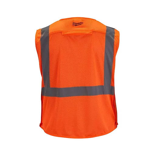 Milwaukee 48-73-5125 Class 2 Breakaway High Visibility Orange Mesh Safety Vest - S/M 12 Pack