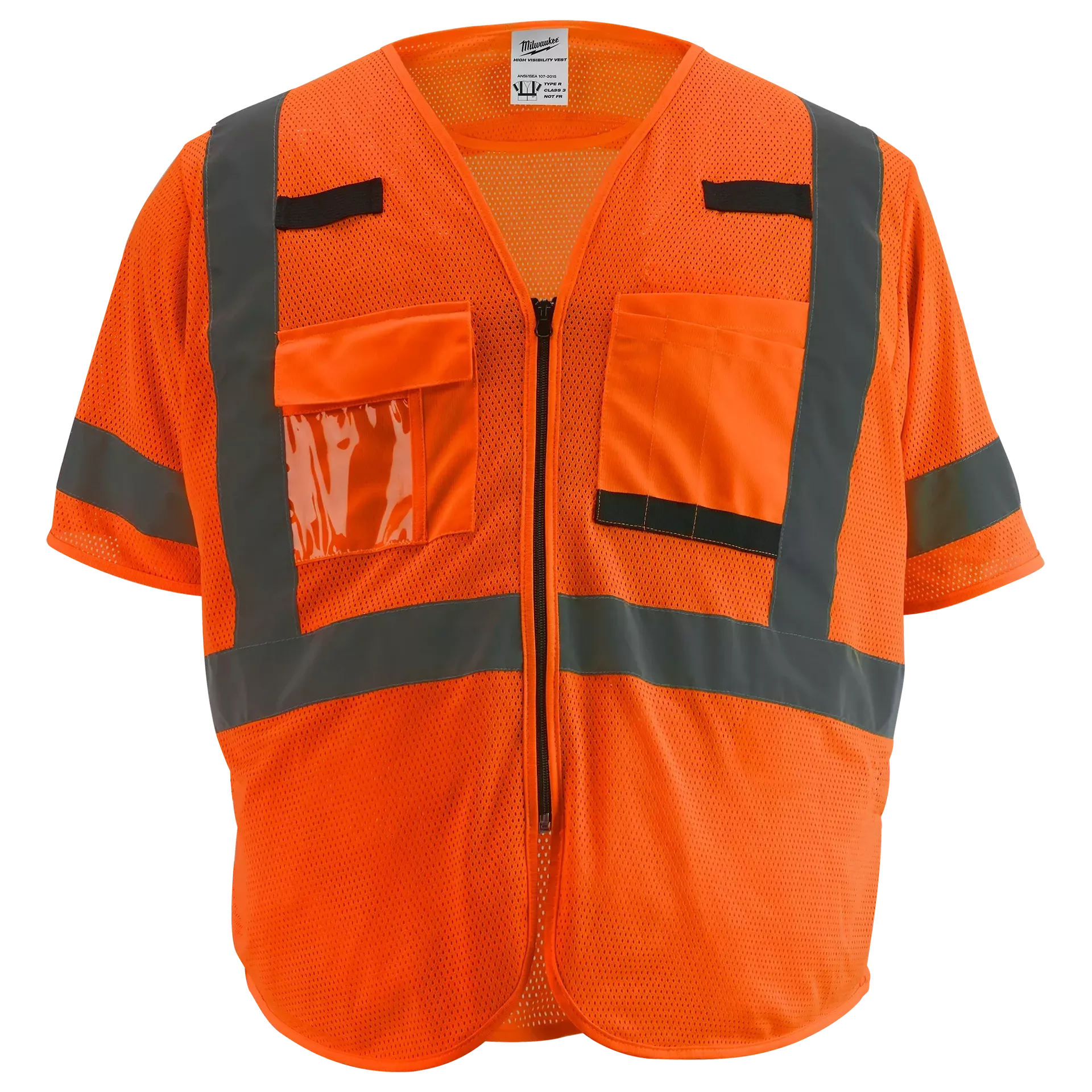 Milwaukee 48-73-5135 Class 3 High Visibility Orange Mesh Safety Vest - 12 Pack