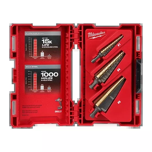 Milwaukee 48-89-9291 Milwaukee Cobalt Step Drill Bit 3PC Set
