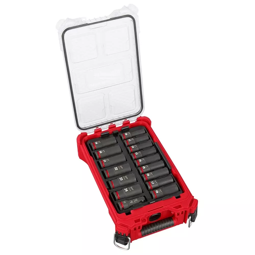 Milwaukee 49-66-6803 SHOCKWAVE Impact Duty Socket 1/2"-Drive 16-Piece Metric PACKOUT Set