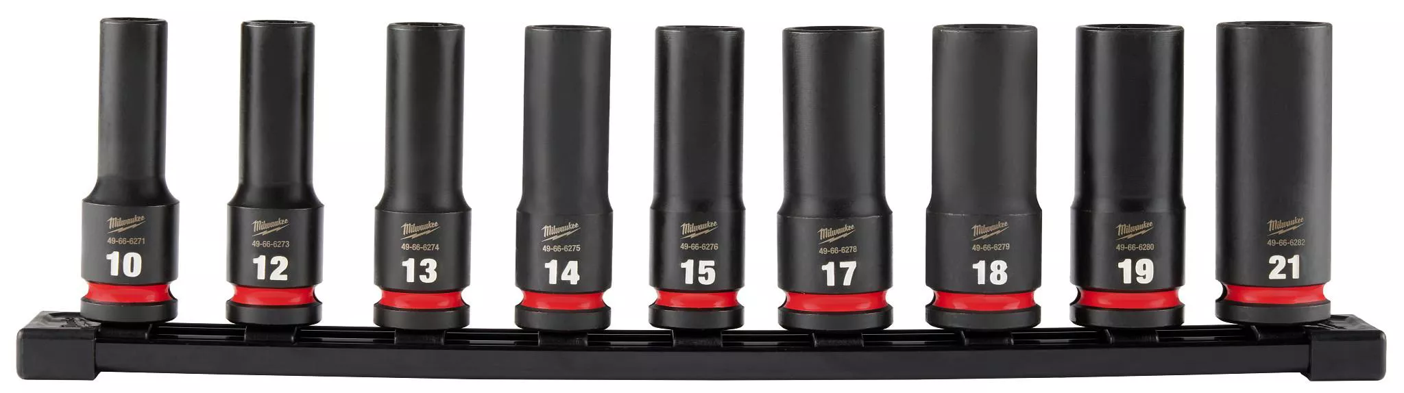 Milwaukee 49-66-7032 9PC SHOCKWAVE Impact Duty 1/2" Drive Metric Deep 6 Point Socket Set