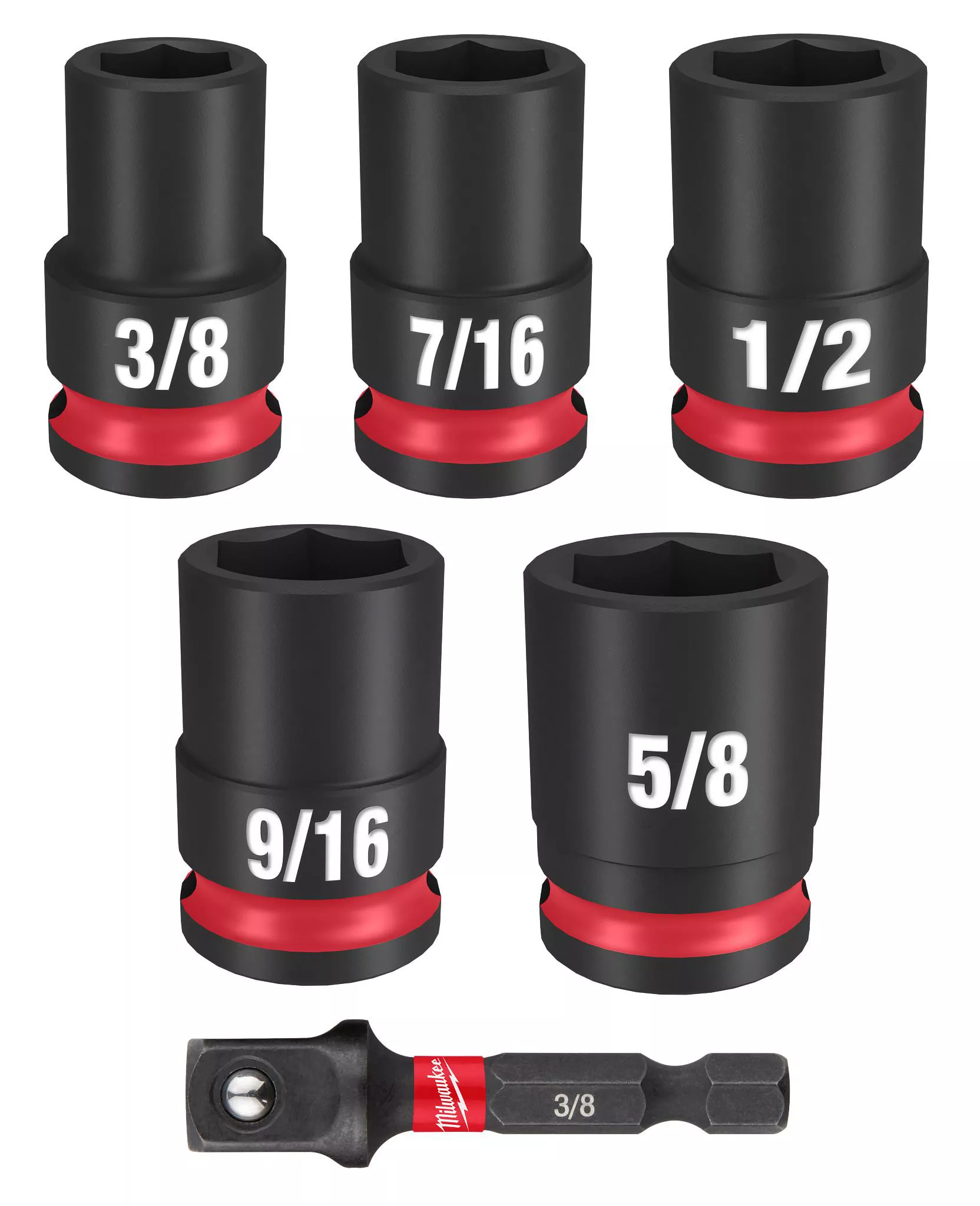 Milwaukee 49-66-7035 6PC SHOCKWAVE Impact Duty 3/8" Drive SAE Standard Socket Set