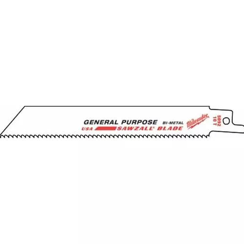 Milwaukee 8" Sawzall Blades 8/12 TPI General Purpose (5 Pack) 48-00-5093