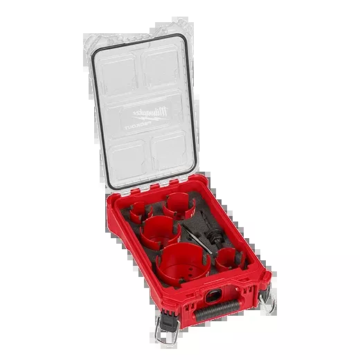 Milwaukee 9 PC BIG HAWG™ with Carbide Teeth Hole Saw Kit w/ PACKOUT™ Compact Organizer