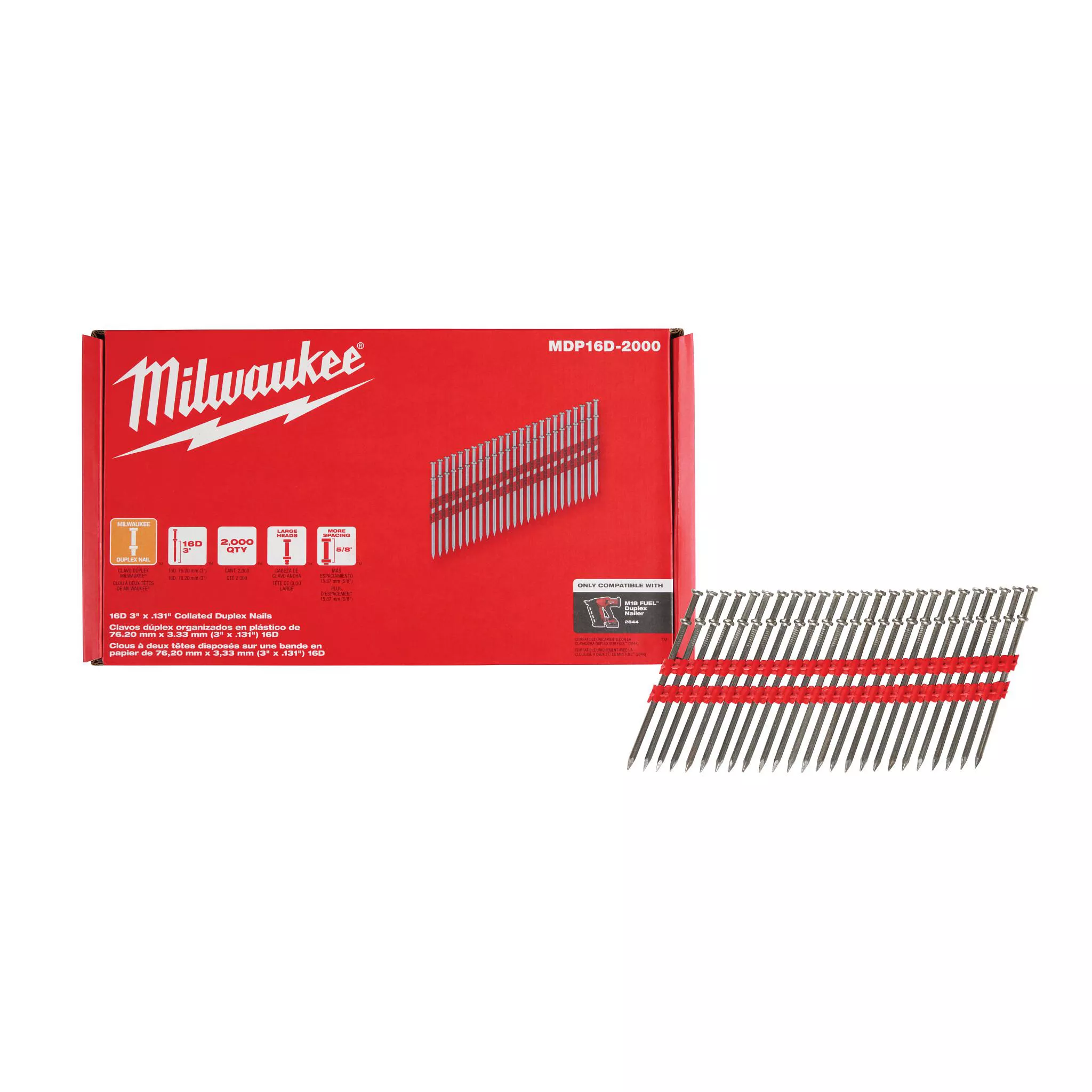Milwaukee MDP16D-2000 Milwaukee 16D 3 x .131 Collated Duplex Nails