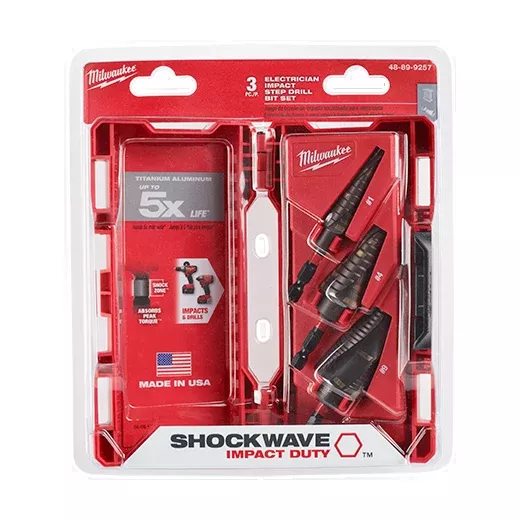Milwaukee SHOCKWAVE Impact Duty Electrical Step Bit Kit 48-89-9257
