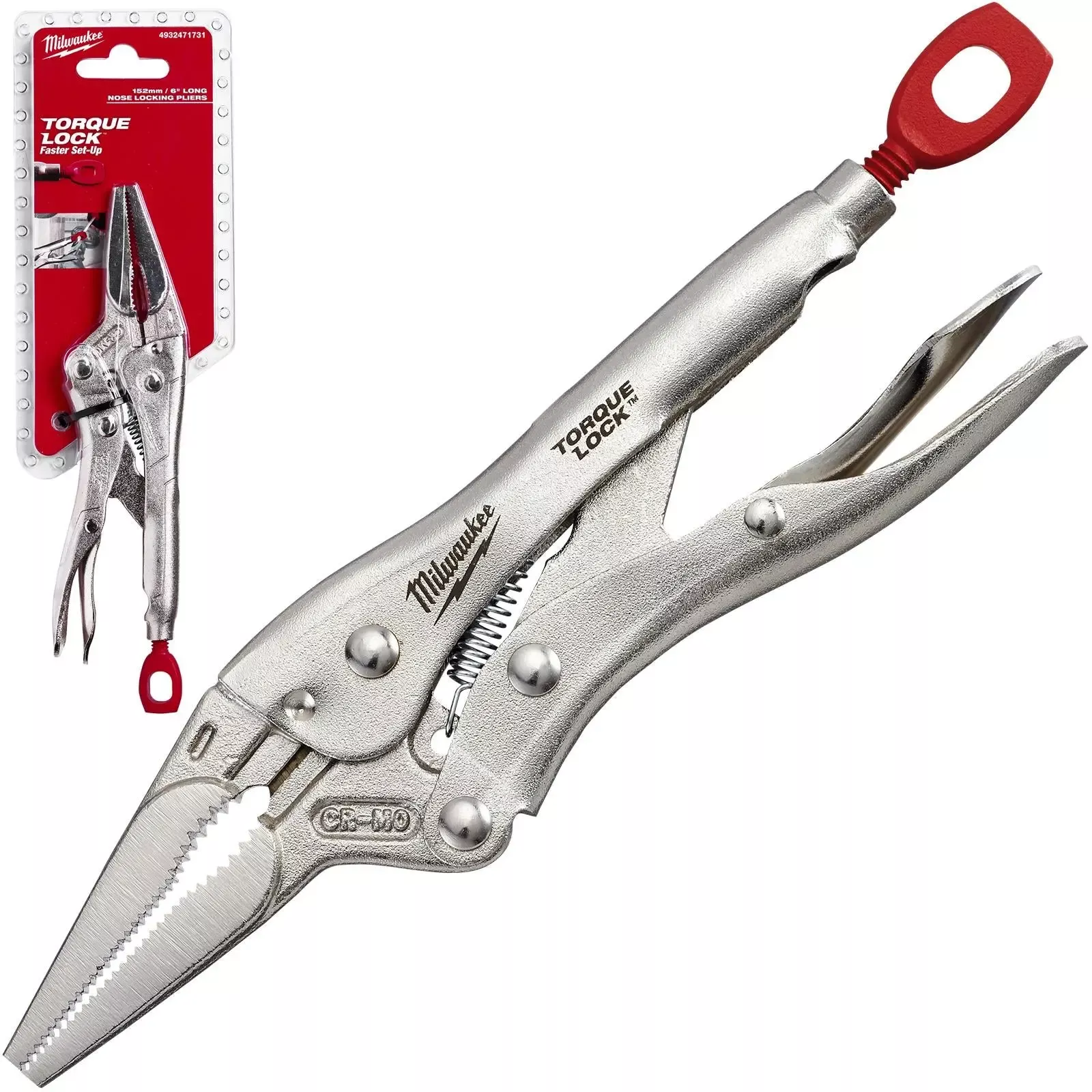 Milwaukee TORQUE LOCK Long Nose Locking Pliers 150mm 6in