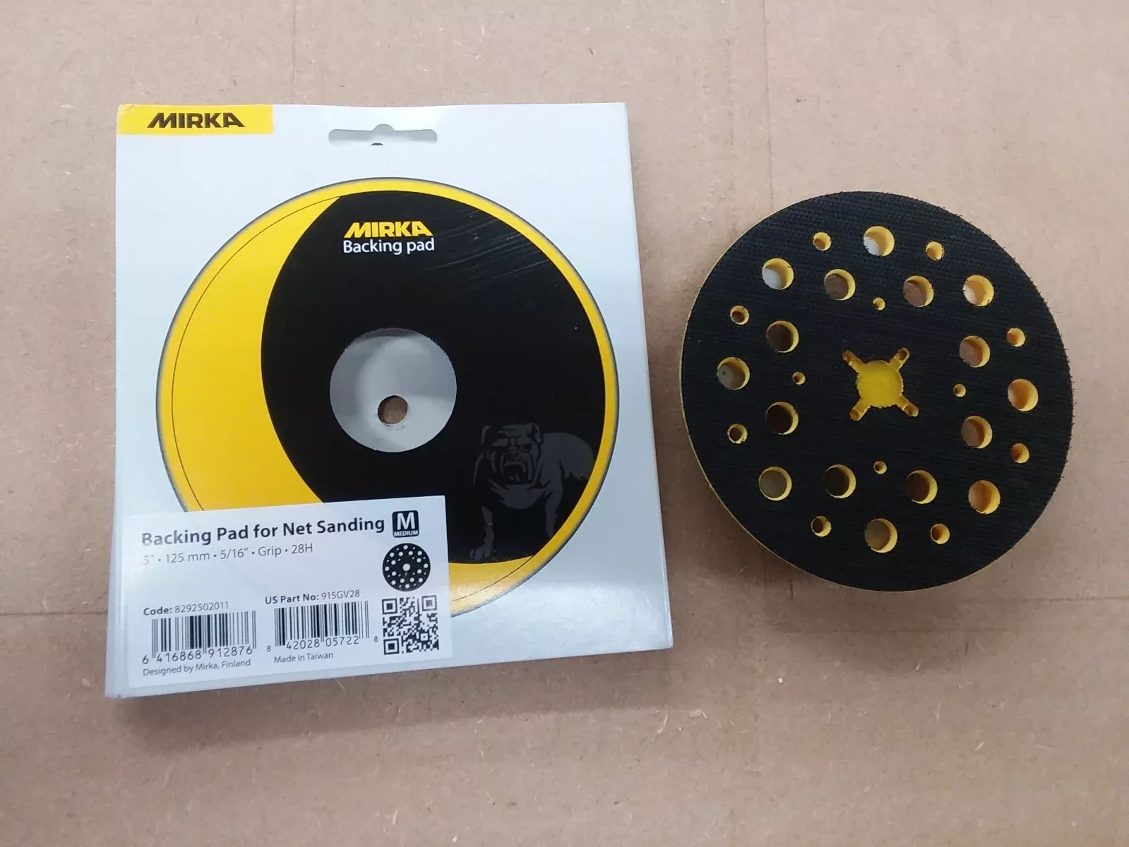 Mirka 5 in. 28 Hole Medium Grip Backup Pad 5/16 in. x 24 thread 915GV28