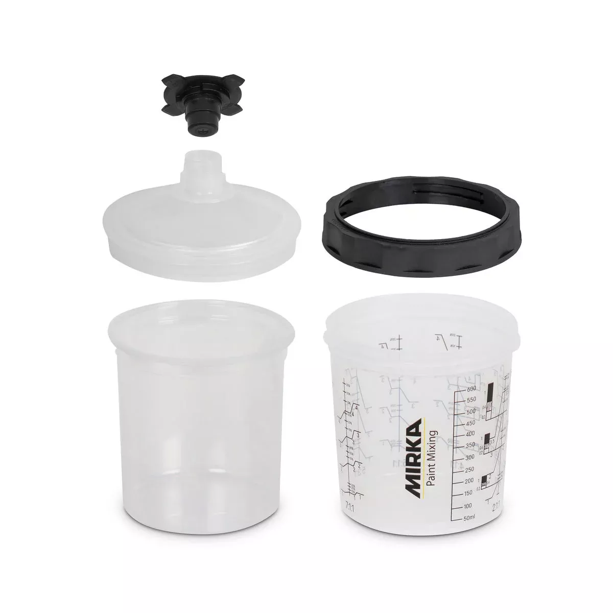 Mirka Paint Cup System 400ml, Filter Lid 125?m, 50/Pack 9190170400