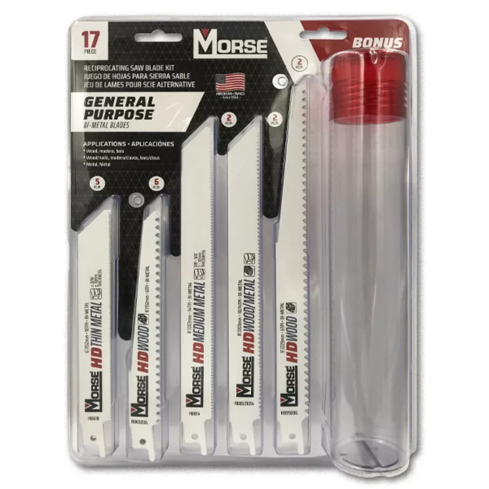 MK Morse 17 Piece General Purpose Reciprocating Saw Blade Assortment Kit 397483