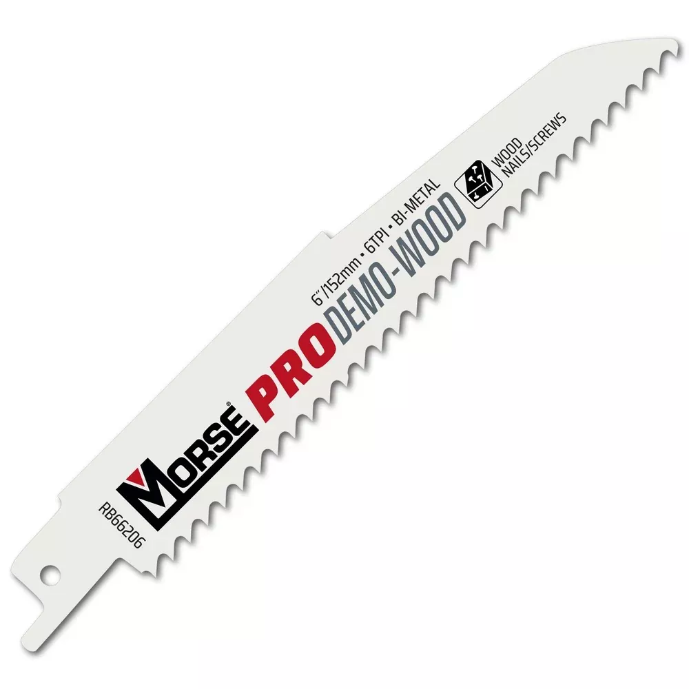 MK Morse 6" 6 TPI Bimetal Reciprocating Saw Blade, 5 Pack 406284