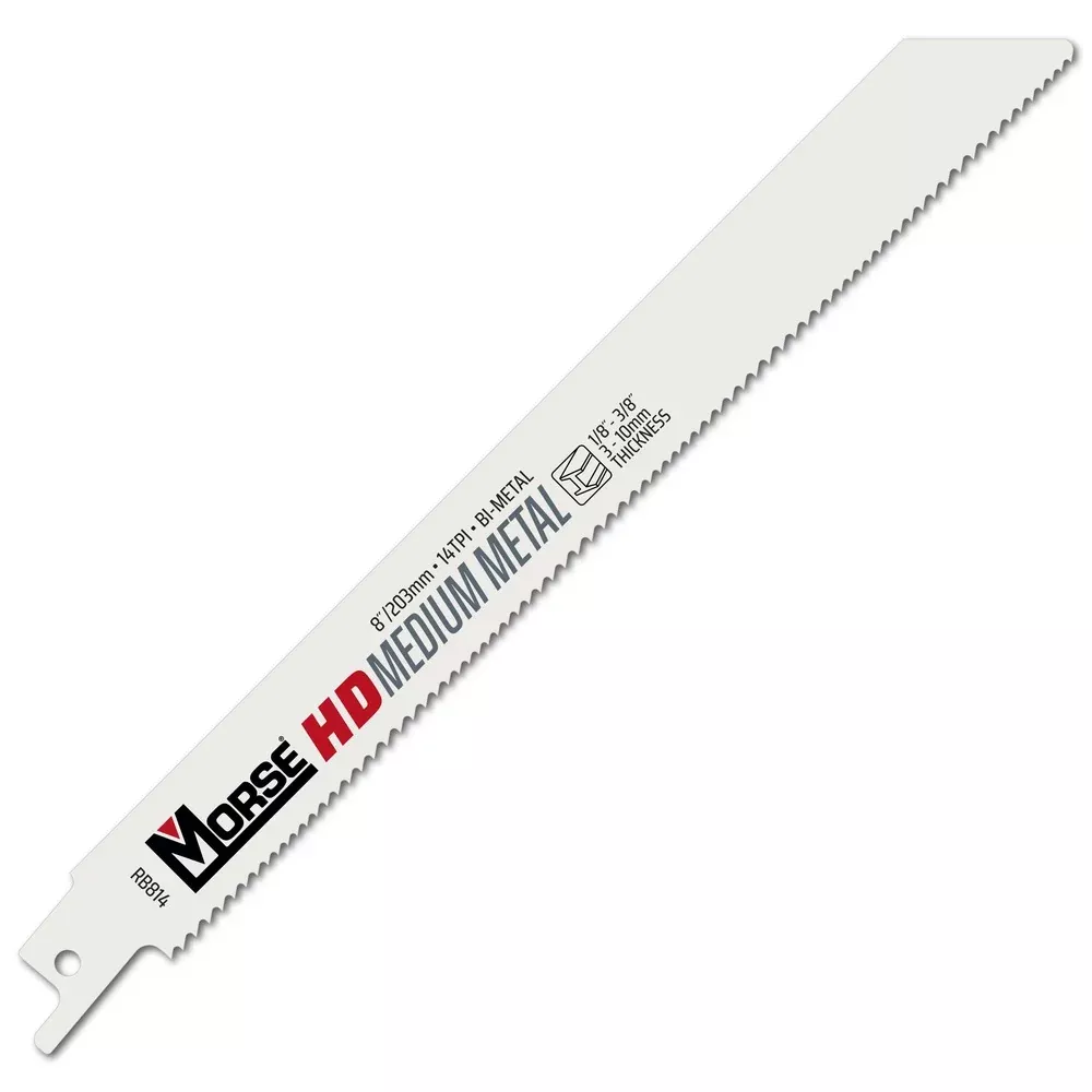 MK Morse 8" 14 TPI Bimetal Reciprocating Saw Blade, 5 Pack 400497