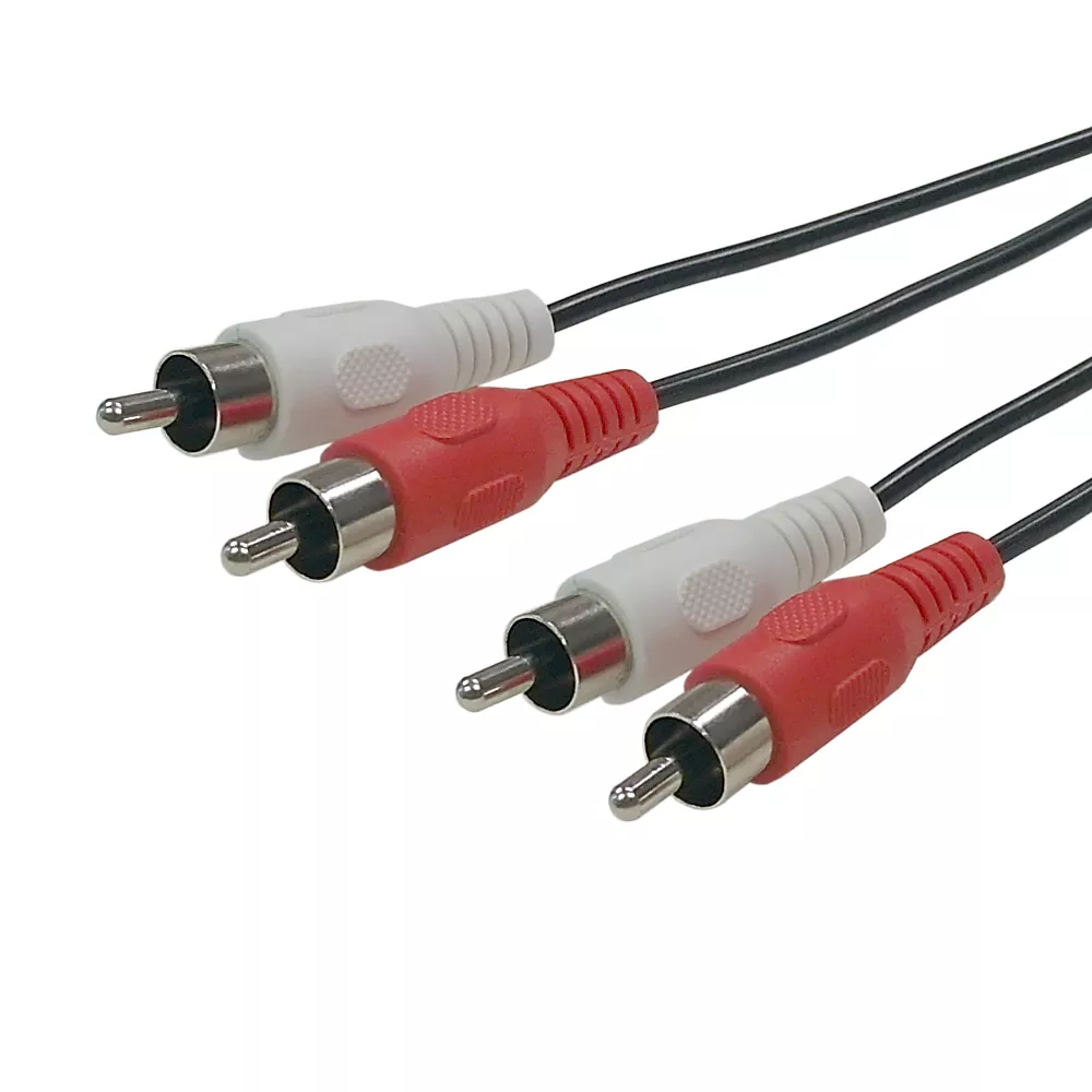 Molded Dual Channel RCA Male to Male Audio Cable - 12 ft