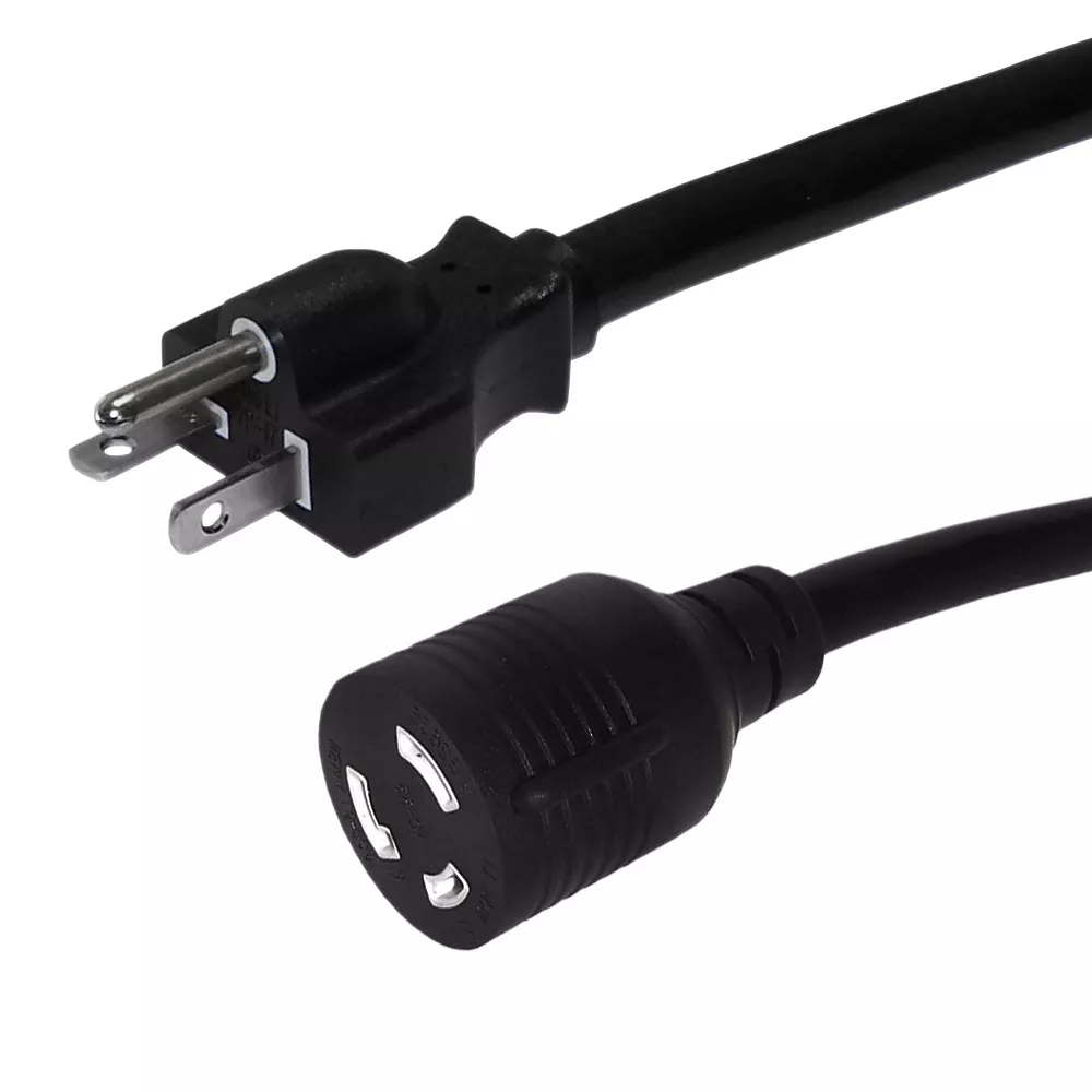 Nema 5-20P to Nema L5-30R Power Cable - 12 awg - SJT Jacket - 1 ft