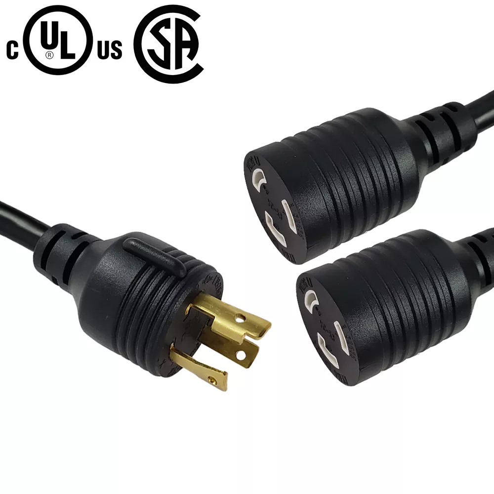 Nema L6-30P to 2X Nema L6-20R Splitter - SJT