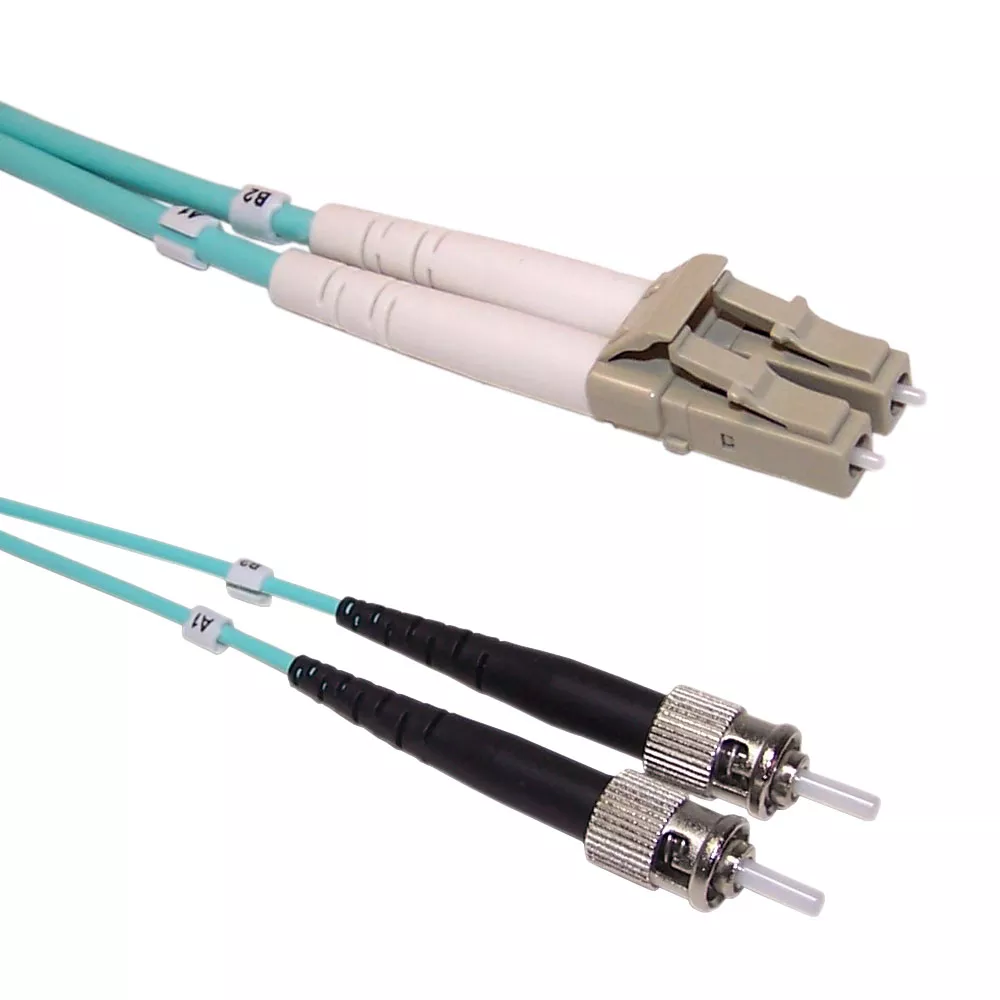 OM3 Multimode Duplex LC/ST 50 Micron - Fiber Optic Patch Cable - 2 mm Jacket - LSZH/OFNR - 1m