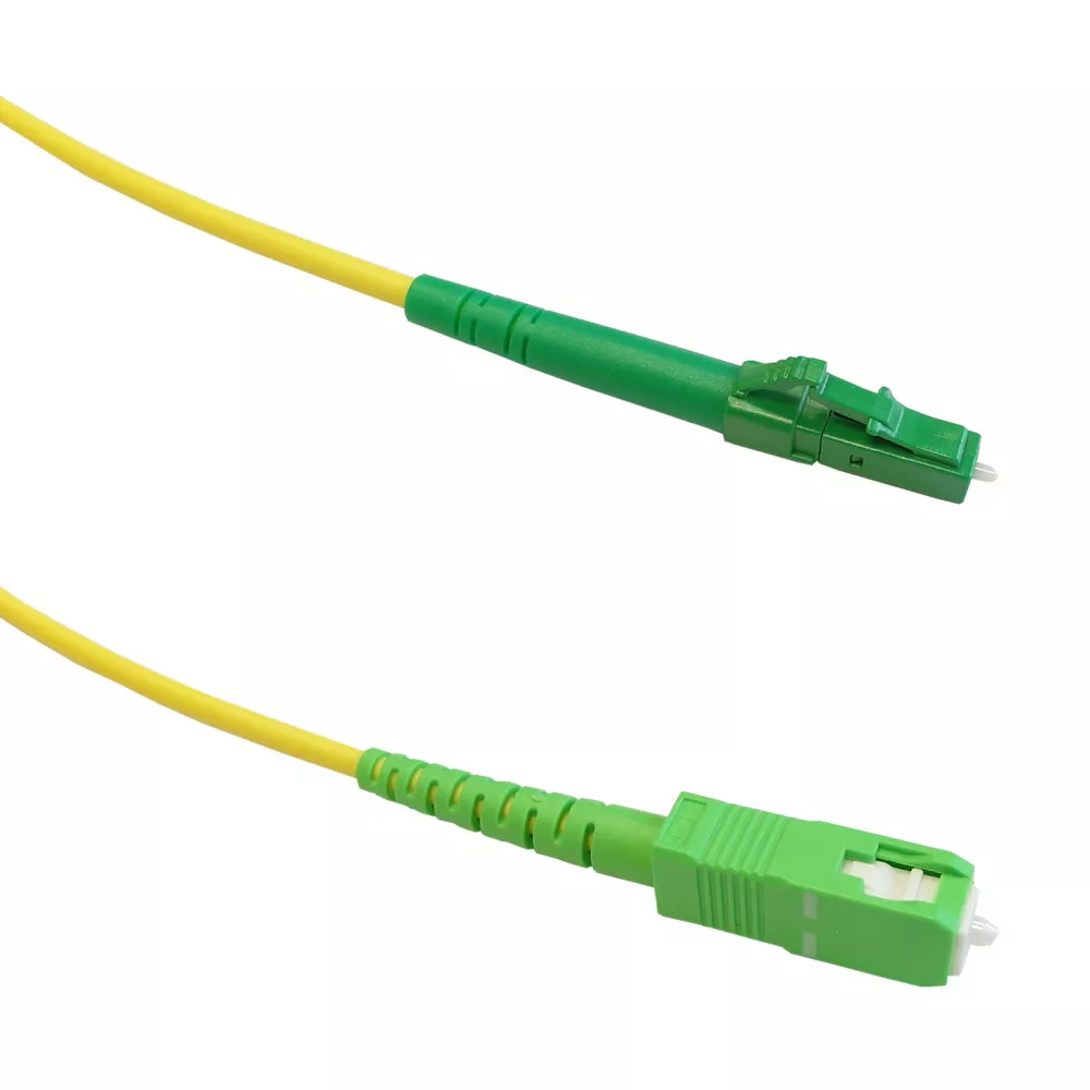 OS2 Singlemode Simplex LC/APC to SC/APC 9 Micron - Fiber Optic Patch Cable - 3 mm LSZH - 1m - 3 ft