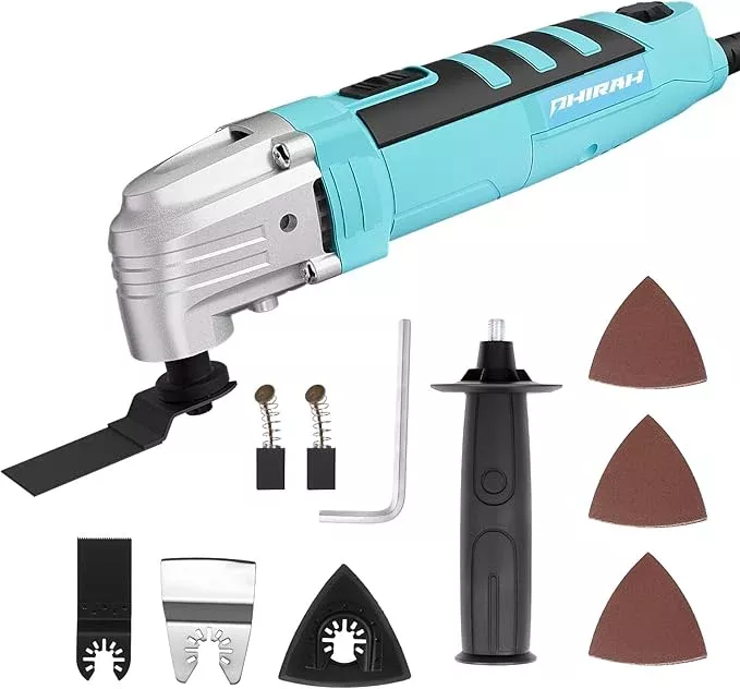 Oscillating Tool, 2.5A Oscillating Multi Tool with 3° Oscillation Angle, 22000 OPM Variable Speeds Multi-Tool Kit for Cutting, Sanding, Grinding, Scraping, 17 Accessories & Universal Interface