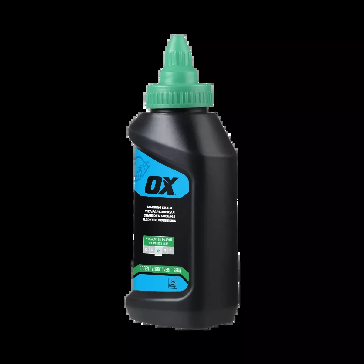 Ox Tools 8 Oz Hi-Visibility Green Marking Chalk - Permanence 2 OX-P630804