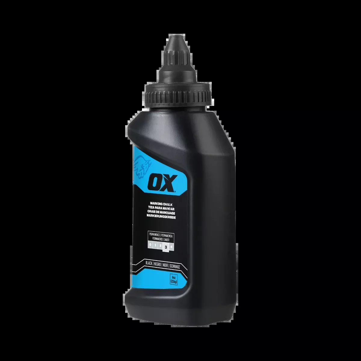 Ox Tools 8 Oz Permanent Black Marking Chalk - Permanence 3 OX-P630806
