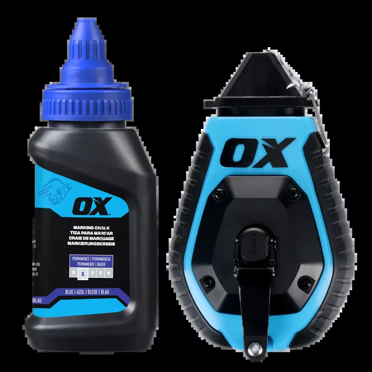 Ox Tools Trade 100' ABS Chalk Reel w/ Grip Value Pack - Standard Bold Line / 6:1 Gear Ratio OX-T630602