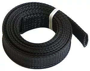 PET-1/2-BK-7 - Clean Cut Braided Wrap Sleeving 1/2" x 7ft, Black