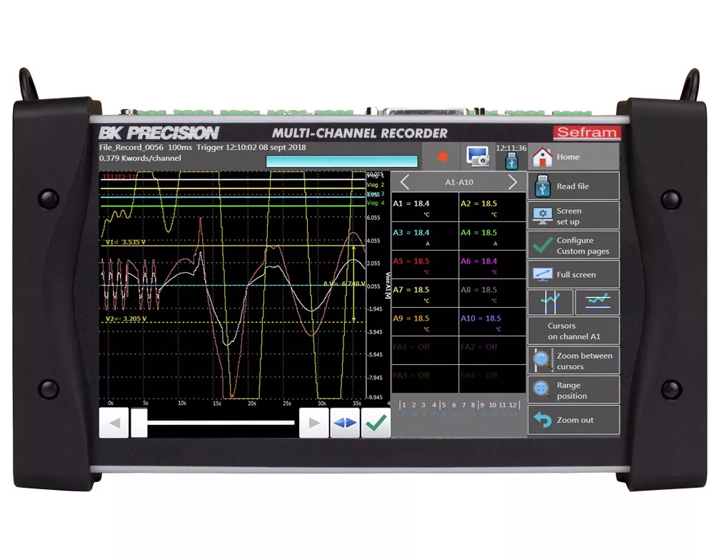 Portable 10-Channel Data Recorder with Battery