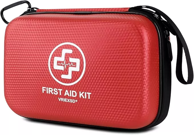 Premium First Aid Kit, 320 Piece Waterproof Hard Shell Eva First Aid Kit for Home, Camping, Cars, Hiking, Travel, Businesses & Outdoor Emergencies - Emergency Medical Kits (Black)