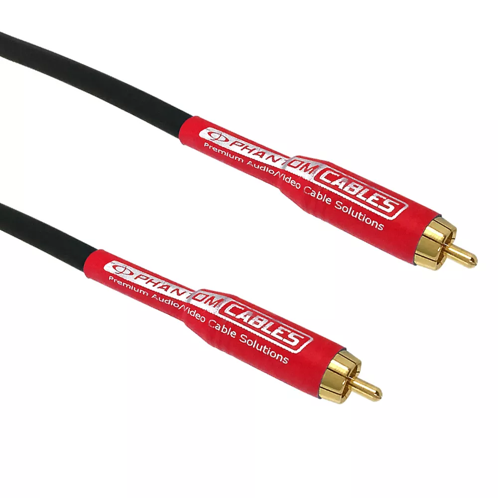 Premium Phantom Cables Subwooper RCA Male to Male CableFT4 - 25 ft