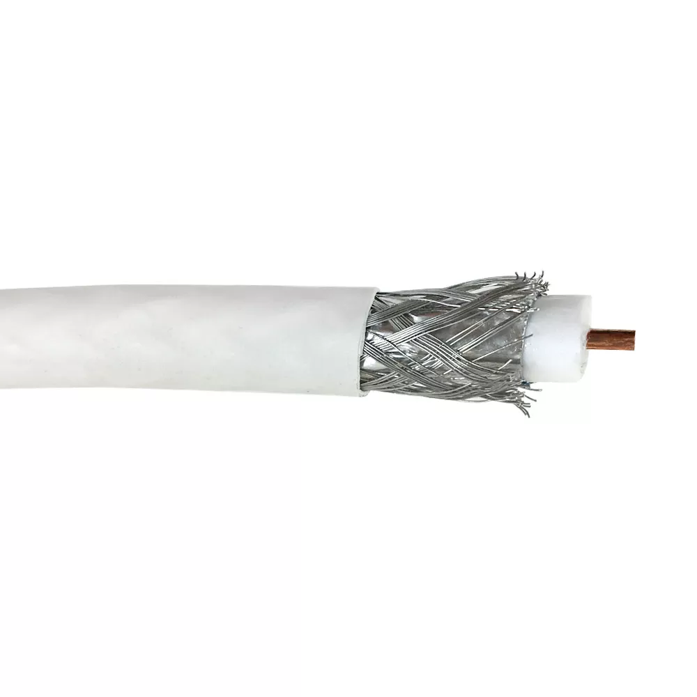 RG11 14 awg CCS 60% Braid Bulk Cable CMP - 1000 ft - White