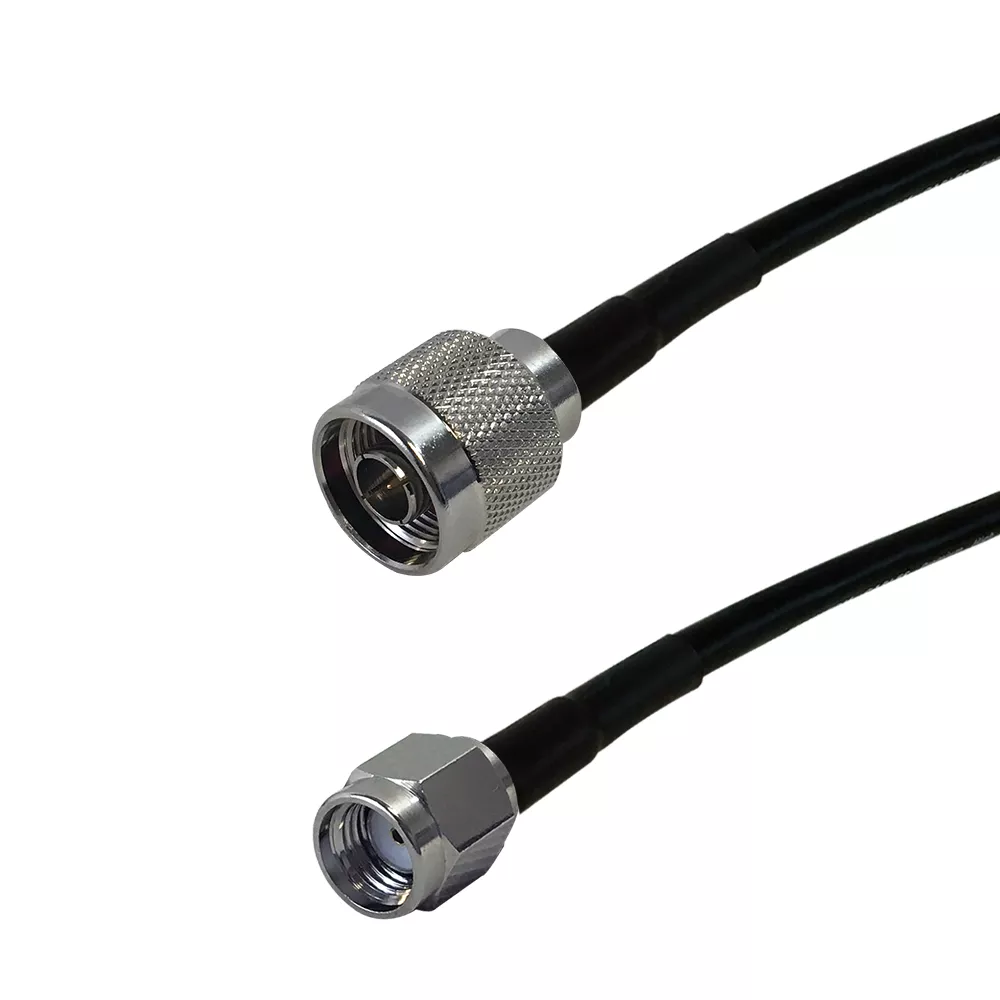 RG174 N-Type Male to SMA-RP (Reverse Polarity) Male Cable - 6"