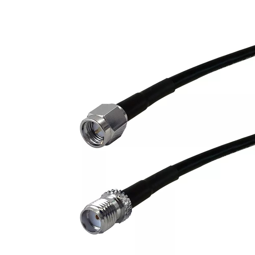 RG174 SMA Male to SMA Female Cable- 1 ft