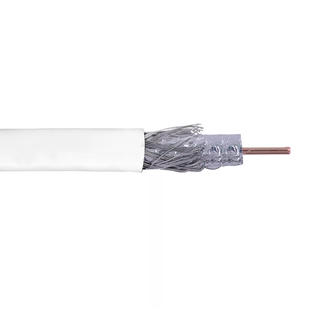RG6 18 awg CCS Bulk Cable 60% Braid CMP - 1000 ft - White