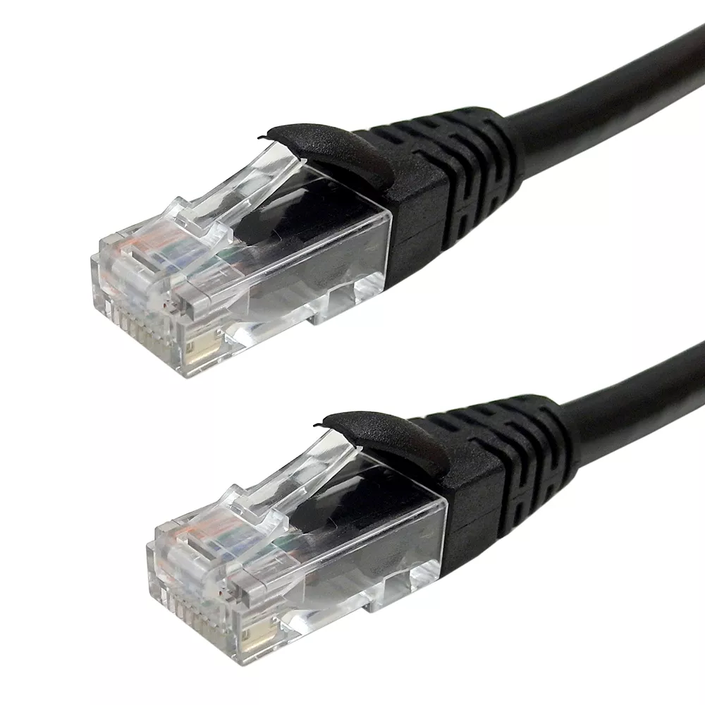RJ45 Cat6 Plenum UTP Solidpatch Cable - CMP/ FT6 - 2 ft -Black