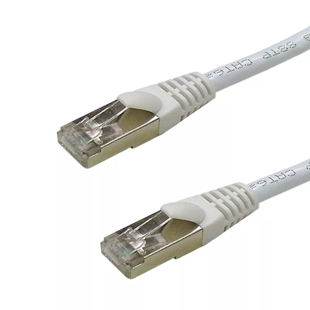RJ45 Cat6A SSTP 10 gb Molded Shielded Patch Cable -Premium Fluke Patch Cable - 15 ft - Green