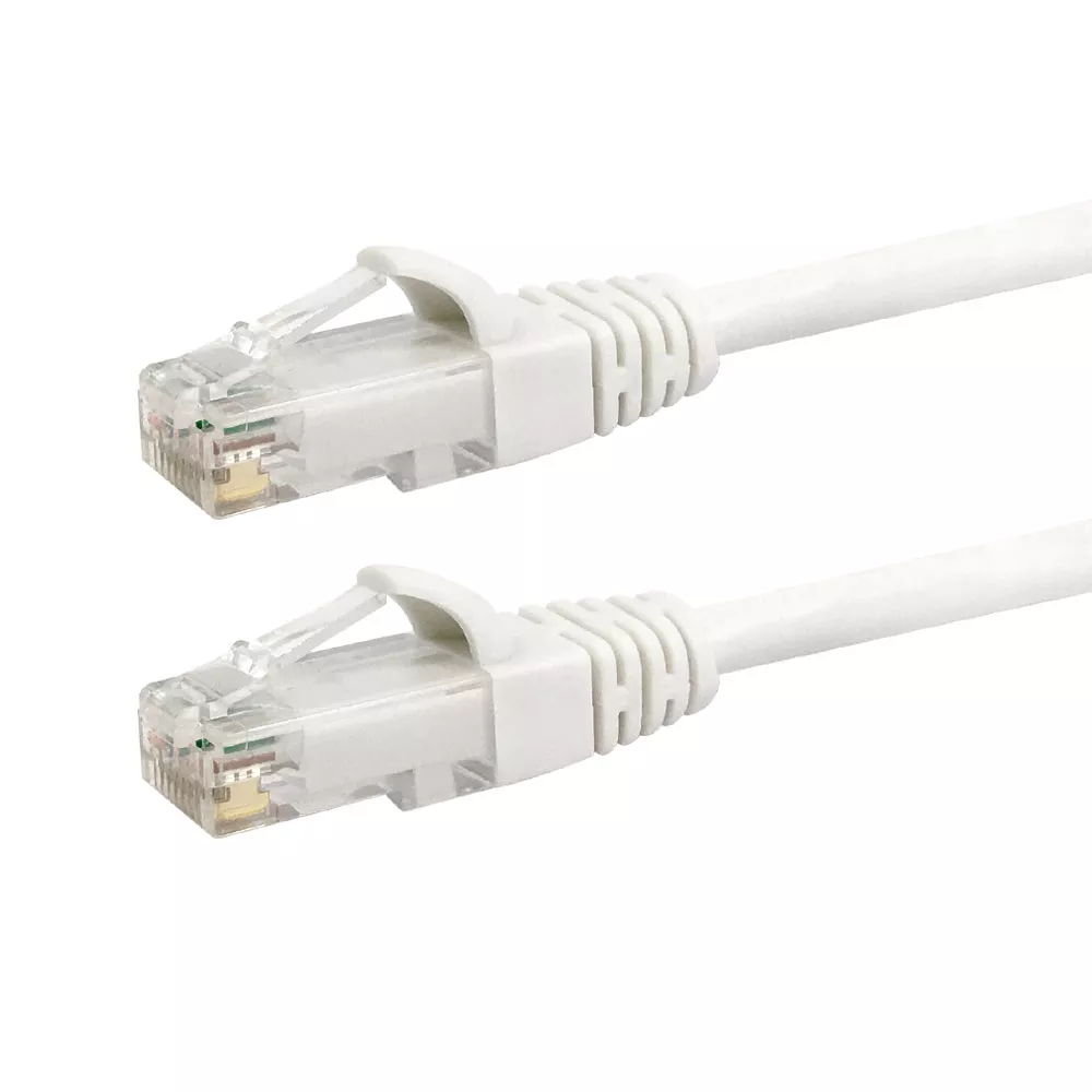 RJ45 Cat6A UTP 10 gb Moldedpatch Cable - Premium Flukepatch Cable Certified CMR - 2 ft - White