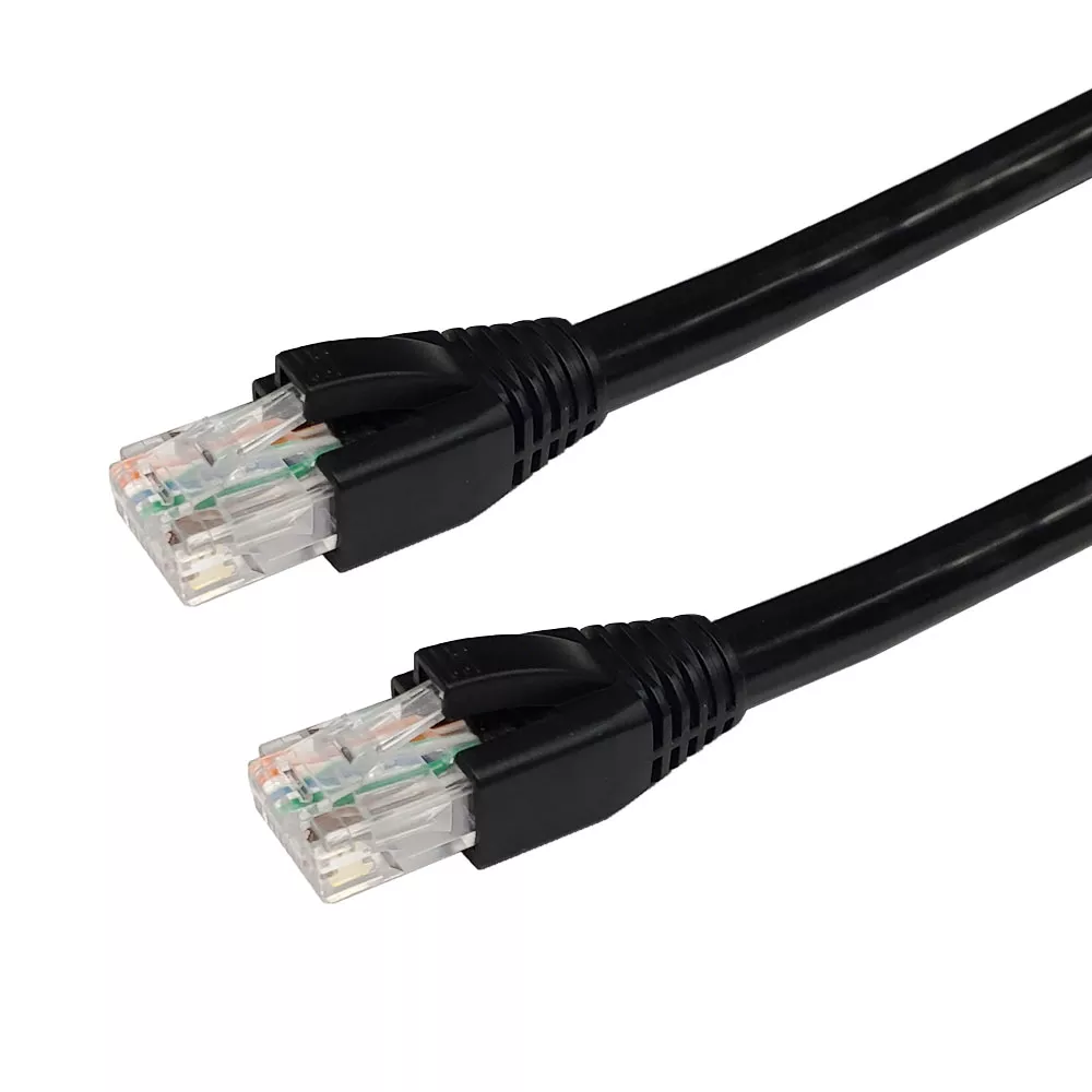 RJ45 Cat6A UTP Outdoor UV Direct Burial Cable - Black -3 ft