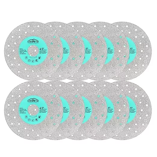 Rock Slab Grinding Disc - 4.5 inch Glass Cutter Disc (10pcs), Granite Cutting Blade, Diamond Grinder Wheel for Rock Slab, Stone, Tile, Marble, Granite, Glass Diamond Saw Blades