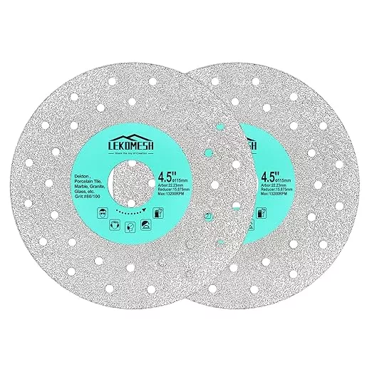 Rock Slab Grinding Disc - 4.5 inch Glass Cutter Disc (2pcs), Granite Cutting Blade, Diamond Grinder Wheel for Rock Slab, Stone, Tile, Marble, Granite, Glass Diamond Saw Blades