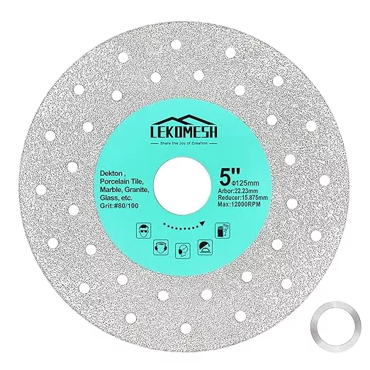 Rock Slab Grinding Disc - 5 inch Glass Cutter Disc, Granite Cutting Blade, Diamond Grinder Wheel for Rock Slab, Stone, Tile, Marble, Granite, Glass Diamond Saw Blades