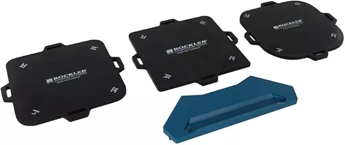 Rockler Corner Cutter Router Template (Set of 3) w/Rubber Strips - Woodworking Tools for Smooth & Consistent Corner Curves - Perfect Router Jig for Creating Quarter-Round Corners