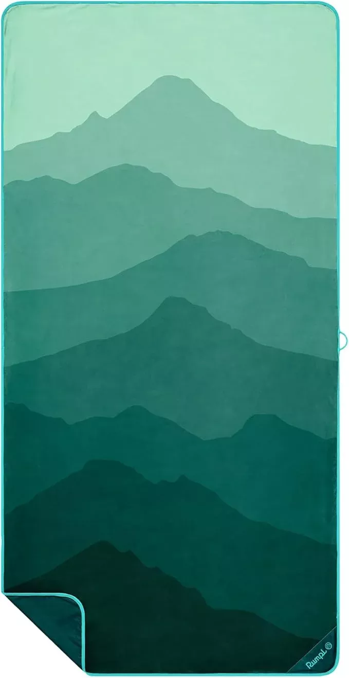 Rumpl Tech Towel Quick-Dry Towel for Travel, Beach, and Camp, Cascade Fade - Green