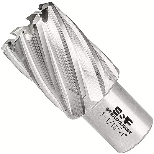 S&F STEAD & FAST Annular Cutter, 1-1/16" Cutting Diameter x 1" Depth of Cut for Magnetic Drill Press, Drill Bit Cutter, Mag Drill Bits with Pilot Pin