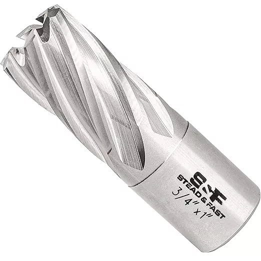 S&F STEAD & FAST Annular Cutter, 3/4" Cutting Diameter x 1" Depth of Cut for Magnetic Drill Press, Drill Bit Cutter, Mag Drill Bits with Pilot Pin