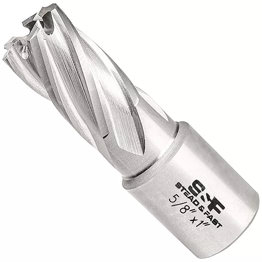 S&F STEAD & FAST Annular Cutter, 5/8" Diameter x 1" Depth of Cut for Magnetic Drill Press